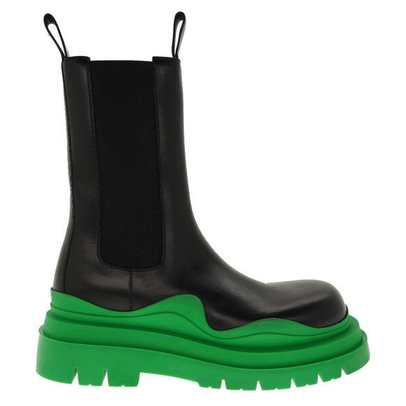 Bottega Veneta Men’s Tire Boots Military Calf Black Leather Size 11 US New - Picture 1 of 5